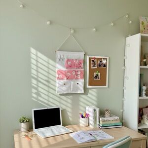 Pink and White Hanging Wall Organizer